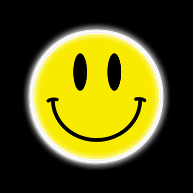 SMILEY FACE neon sign on canvas