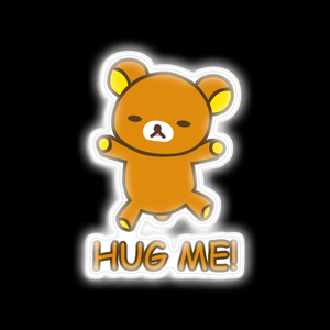 San-x HUG ME ! Rilakkuma ????? neon sign on canvas