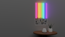 Load image into Gallery viewer, Rainbow light sabers flag made with neon led