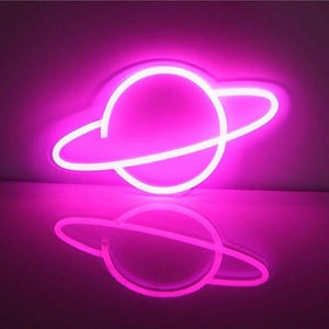planet neon signs pink