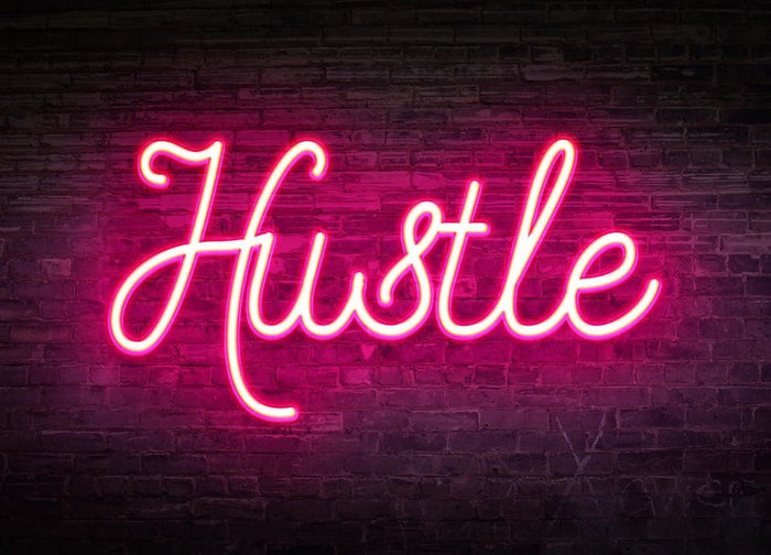 Hustle neon sign