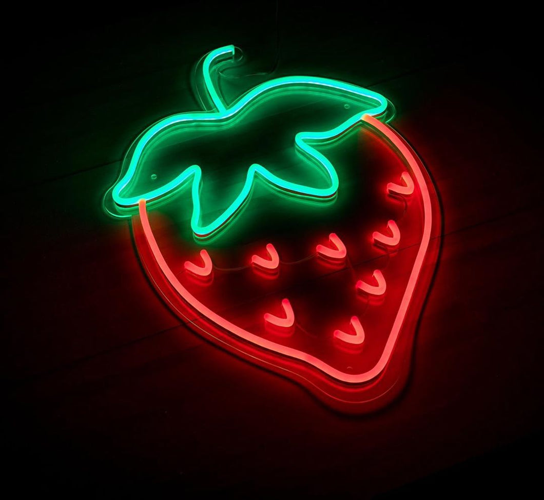 Beautiful strawberry neon sign - factory direct