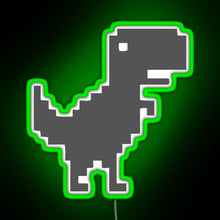 Load image into Gallery viewer, 8bit Dino RGB neon sign green