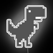 Load image into Gallery viewer, 8bit Dino RGB neon sign white 