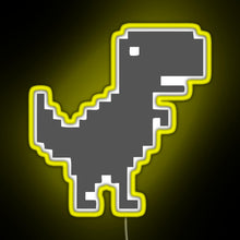 Load image into Gallery viewer, 8bit Dino RGB neon sign yellow