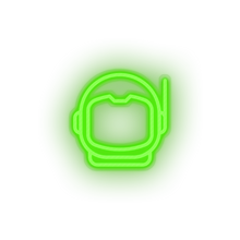 Load image into Gallery viewer, green astronaut led adventure astronaut astronomy cosmonaut helmet outer space space neon factory