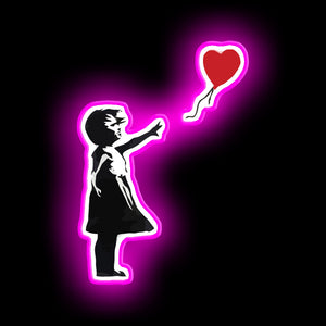 Banksy with Balloon neon sign