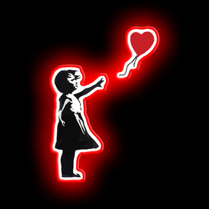 Banksy - Girl with Balloon neon wall light