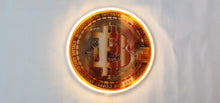 Load image into Gallery viewer, Gold bitcoin coin neon sign