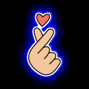Finger Heart neon sign