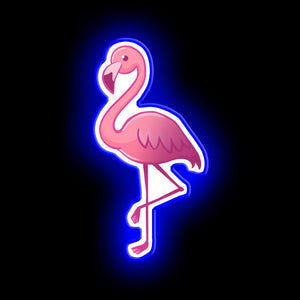 Flamingo blue neon light