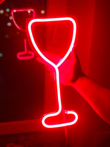 Glass of Wine wall neon
