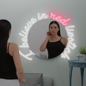 Personalized neon led strip mirror