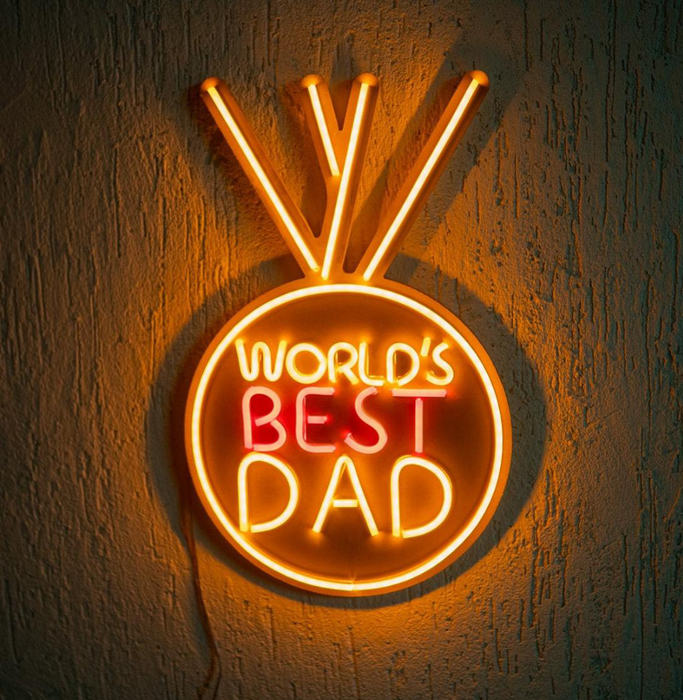 Worlds best dad neon sign