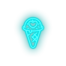 Load image into Gallery viewer, ice_blue ice_cream led heart ice cream love relationship romance sweet valentine day neon factory