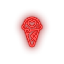 Load image into Gallery viewer, red ice_cream led heart ice cream love relationship romance sweet valentine day neon factory