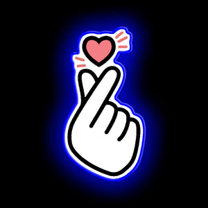 KPOP - Finger heart neon sign