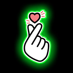 KPOP - Finger heart neon sign