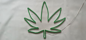 Ganja Cannabis leaf neon led