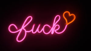fuck neon sign heart