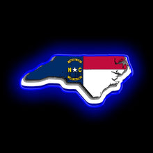Load image into Gallery viewer, North Carolina Map With North Carolina State Flag neon sign