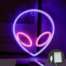 Load image into Gallery viewer, Etsy alien face neon light