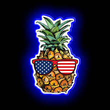 Load image into Gallery viewer, Patriotic Pineapple - 4th of July neon sign