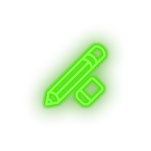 Load image into Gallery viewer, green pencil_erase led back to school education erase pencil student study write neon factory
