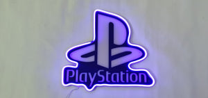 Playstation neon sign blue