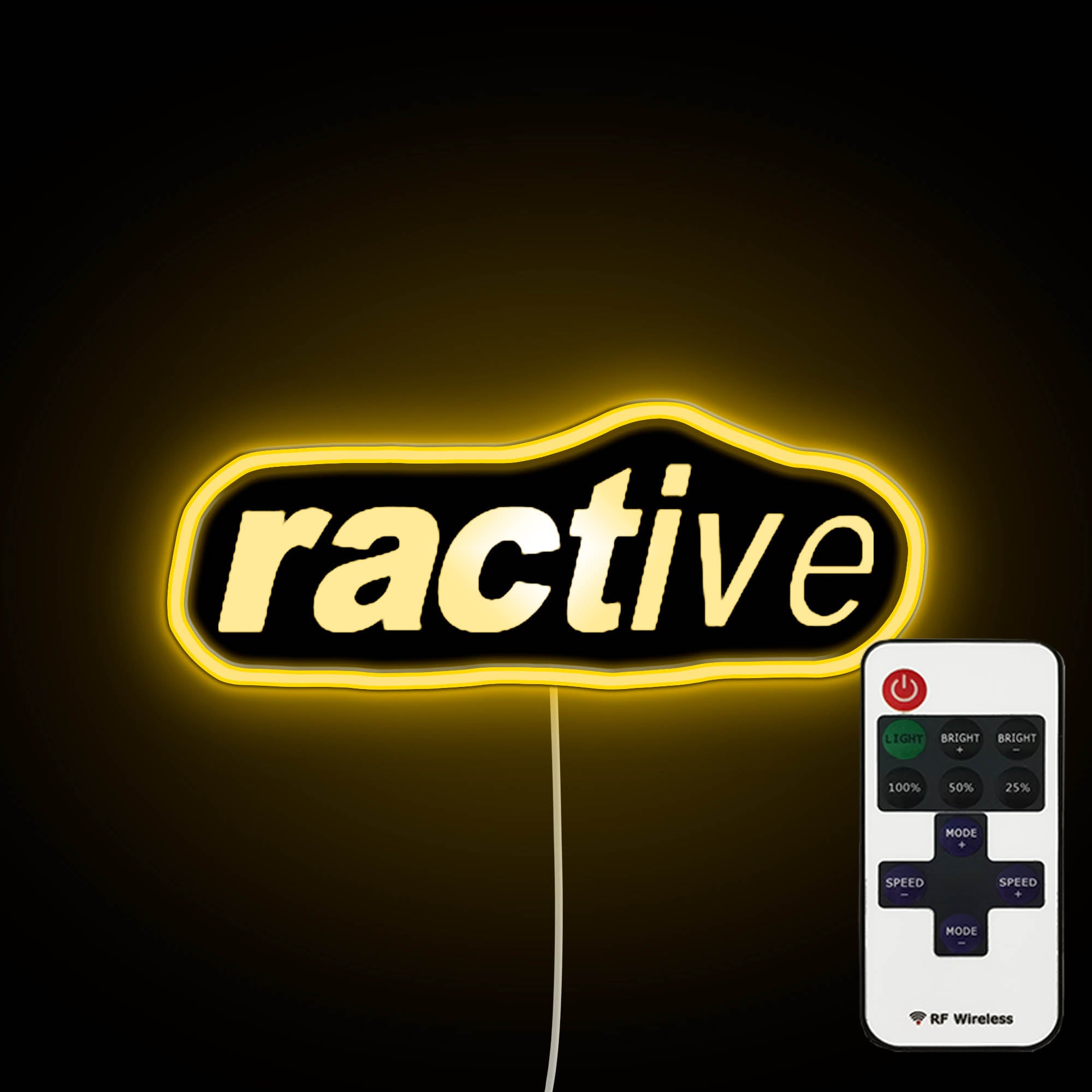 Ractive Symbol Modern Ractive Logo Neon Wall Light