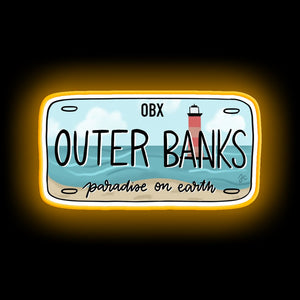 THE ORIGINAL OBX license plate bright neon sign