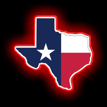 Load image into Gallery viewer, Texas State Outline with Flag neon sign