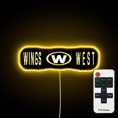 Wings West Logo neon sign