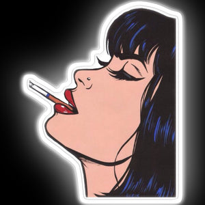 Woman smoking cigarette Pop art neon sign | Pop Art