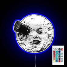 Load image into Gallery viewer, A Trip to the Moon Le Voyage Dans La Lune face only RGB neon sign remote
