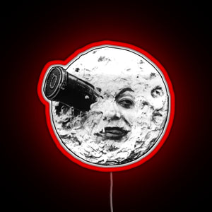 A Trip to the Moon Le Voyage Dans La Lune face only RGB neon sign red