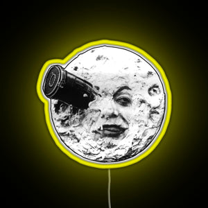 A Trip to the Moon Le Voyage Dans La Lune face only RGB neon sign yellow