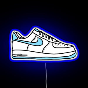 Af1 sneakers RGB neon sign blue