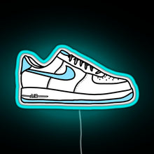 Load image into Gallery viewer, Af1 sneakers RGB neon sign lightblue 