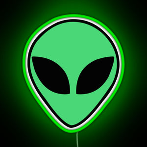Alien head RGB neon sign green