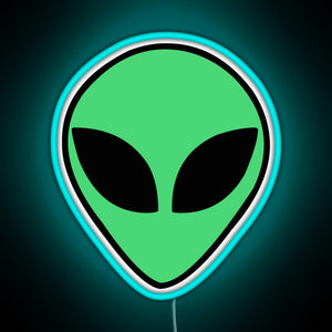 Alien head RGB neon sign lightblue 