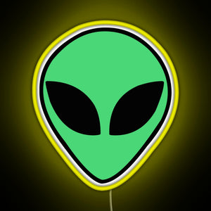 Alien head RGB neon sign yellow