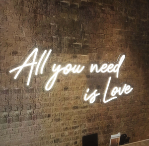 All you need is love light wall wedding