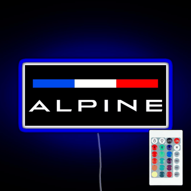 Alpine F1 team colors RGB neon sign remote