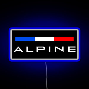 Alpine F1 team colors RGB neon sign blue