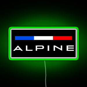 Alpine F1 team colors RGB neon sign green