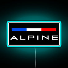 Load image into Gallery viewer, Alpine F1 team colors RGB neon sign lightblue 