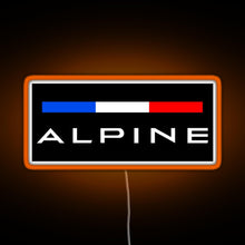 Load image into Gallery viewer, Alpine F1 team colors RGB neon sign orange