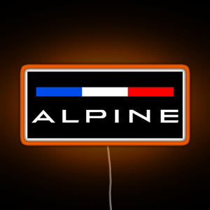 Alpine F1 team colors RGB neon sign orange