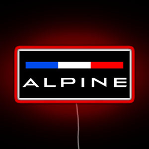 Alpine F1 team colors RGB neon sign red